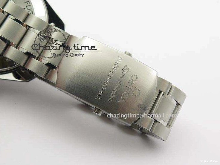 0510 Speedmaster MoonWatch  Apollo 16 Black Dial On SS Bracelet Supportive 8231
